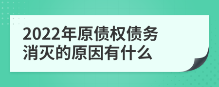 2022年原债权债务消灭的原因有什么