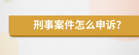 刑事案件怎么申诉？