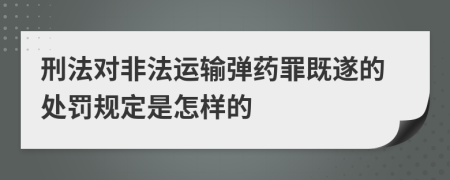 刑法对非法运输弹药罪既遂的处罚规定是怎样的