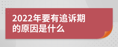 2022年要有追诉期的原因是什么