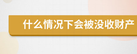 什么情况下会被没收财产