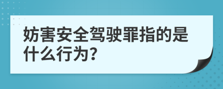 妨害安全驾驶罪指的是什么行为？