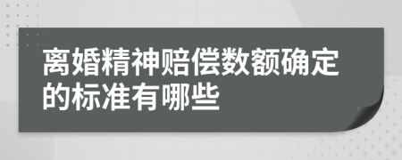 离婚精神赔偿数额确定的标准有哪些