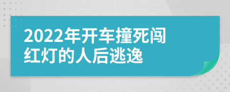 2022年开车撞死闯红灯的人后逃逸