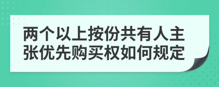 两个以上按份共有人主张优先购买权如何规定