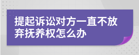 提起诉讼对方一直不放弃抚养权怎么办