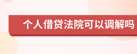 个人借贷法院可以调解吗