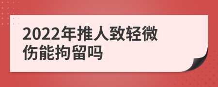 2022年推人致轻微伤能拘留吗