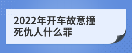 2022年开车故意撞死仇人什么罪