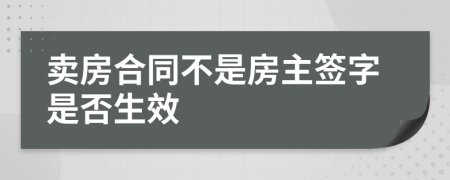 卖房合同不是房主签字是否生效