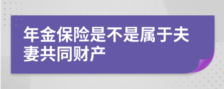 年金保险是不是属于夫妻共同财产