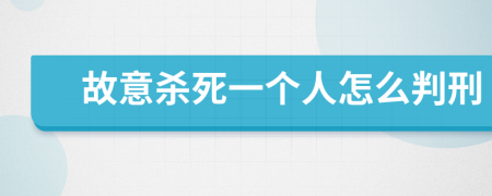 故意杀死一个人怎么判刑