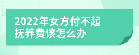 2022年女方付不起抚养费该怎么办