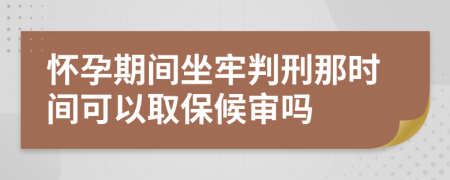 怀孕期间坐牢判刑那时间可以取保候审吗