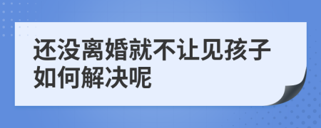 还没离婚就不让见孩子如何解决呢