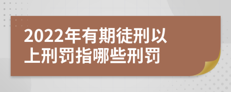 2022年有期徒刑以上刑罚指哪些刑罚