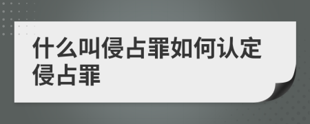 什么叫侵占罪如何认定侵占罪