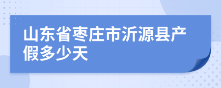 山东省枣庄市沂源县产假多少天