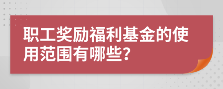 职工奖励福利基金的使用范围有哪些？