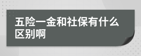 五险一金和社保有什么区别啊