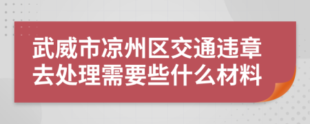 武威市凉州区交通违章去处理需要些什么材料