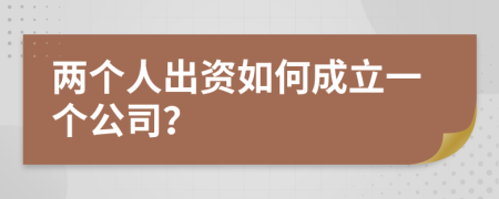 两个人出资如何成立一个公司？