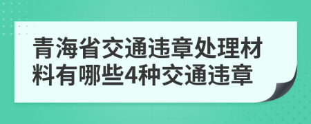 青海省交通违章处理材料有哪些4种交通违章