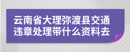 云南省大理弥渡县交通违章处理带什么资料去