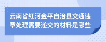 云南省红河金平自治县交通违章处理需要递交的材料是哪些