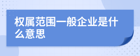 权属范围一般企业是什么意思