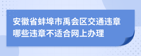 安徽省蚌埠市禹会区交通违章哪些违章不适合网上办理