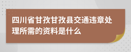 四川省甘孜甘孜县交通违章处理所需的资料是什么