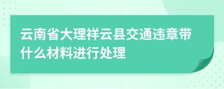 云南省大理祥云县交通违章带什么材料进行处理