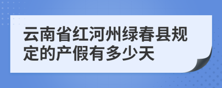 云南省红河州绿春县规定的产假有多少天