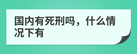 国内有死刑吗，什么情况下有