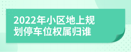 2022年小区地上规划停车位权属归谁