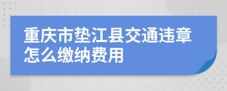 重庆市垫江县交通违章怎么缴纳费用