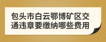 包头市白云鄂博矿区交通违章要缴纳哪些费用