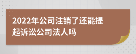 2022年公司注销了还能提起诉讼公司法人吗