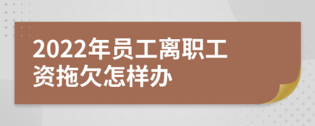 2022年员工离职工资拖欠怎样办