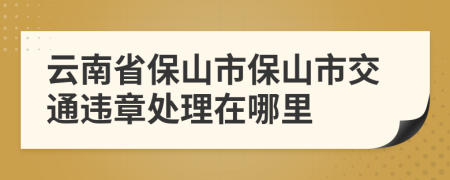 云南省保山市保山市交通违章处理在哪里