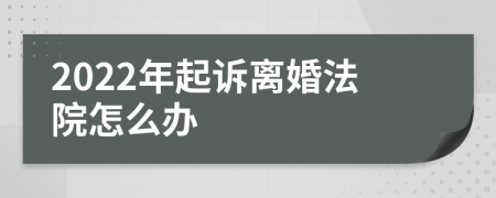 2022年起诉离婚法院怎么办