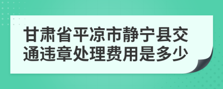 甘肃省平凉市静宁县交通违章处理费用是多少