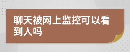 聊天被网上监控可以看到人吗