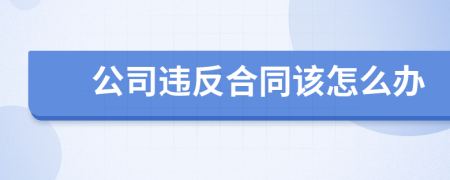 公司违反合同该怎么办