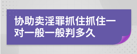 协助卖淫罪抓住抓住一对一般一般判多久