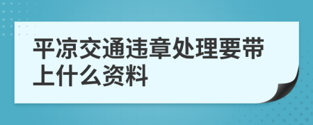 平凉交通违章处理要带上什么资料