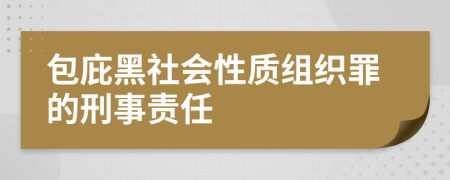 包庇黑社会性质组织罪的刑事责任