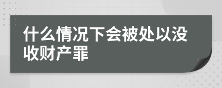 什么情况下会被处以没收财产罪