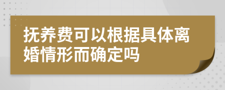 抚养费可以根据具体离婚情形而确定吗